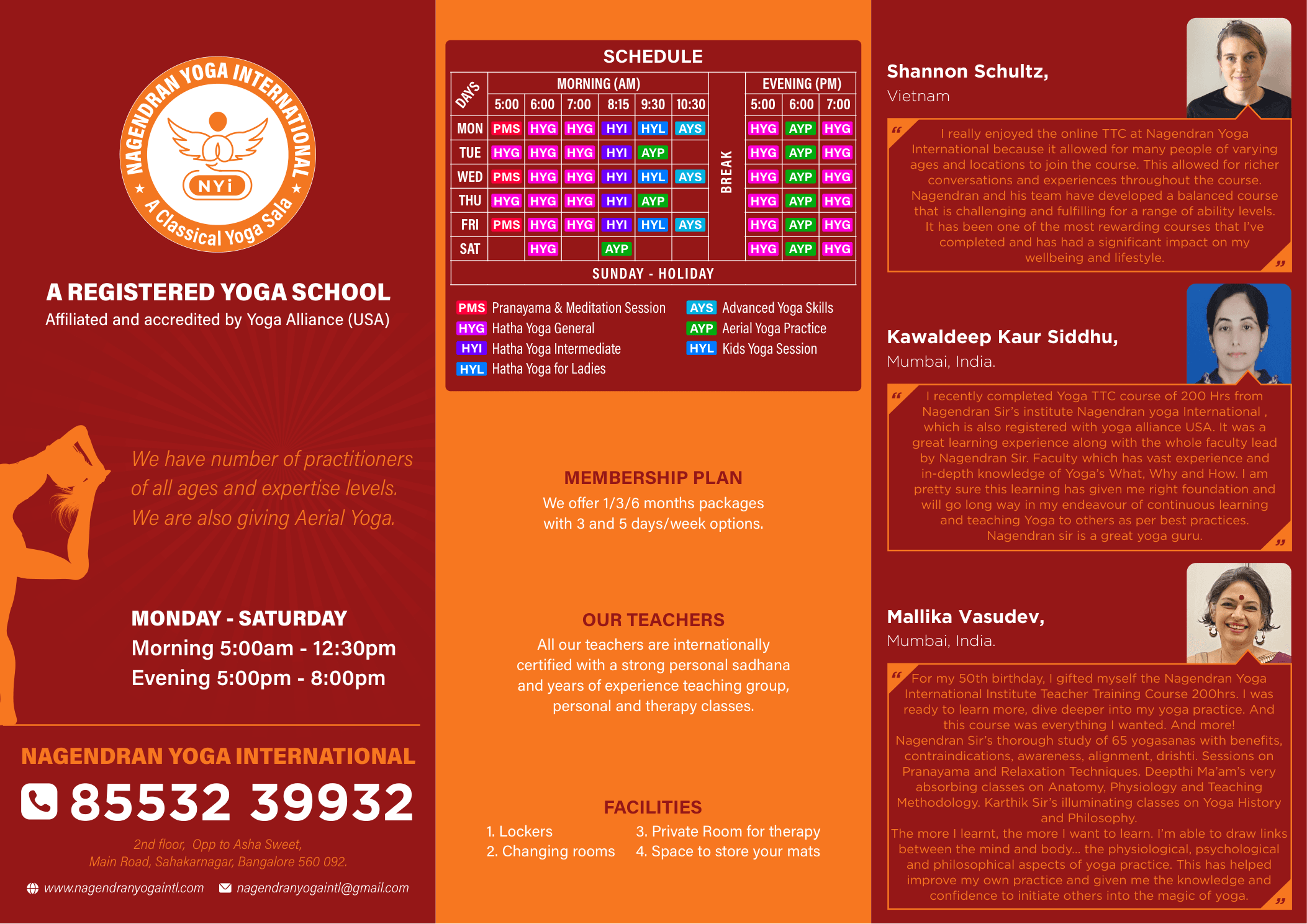 Brochure cover page with visual identity and course information