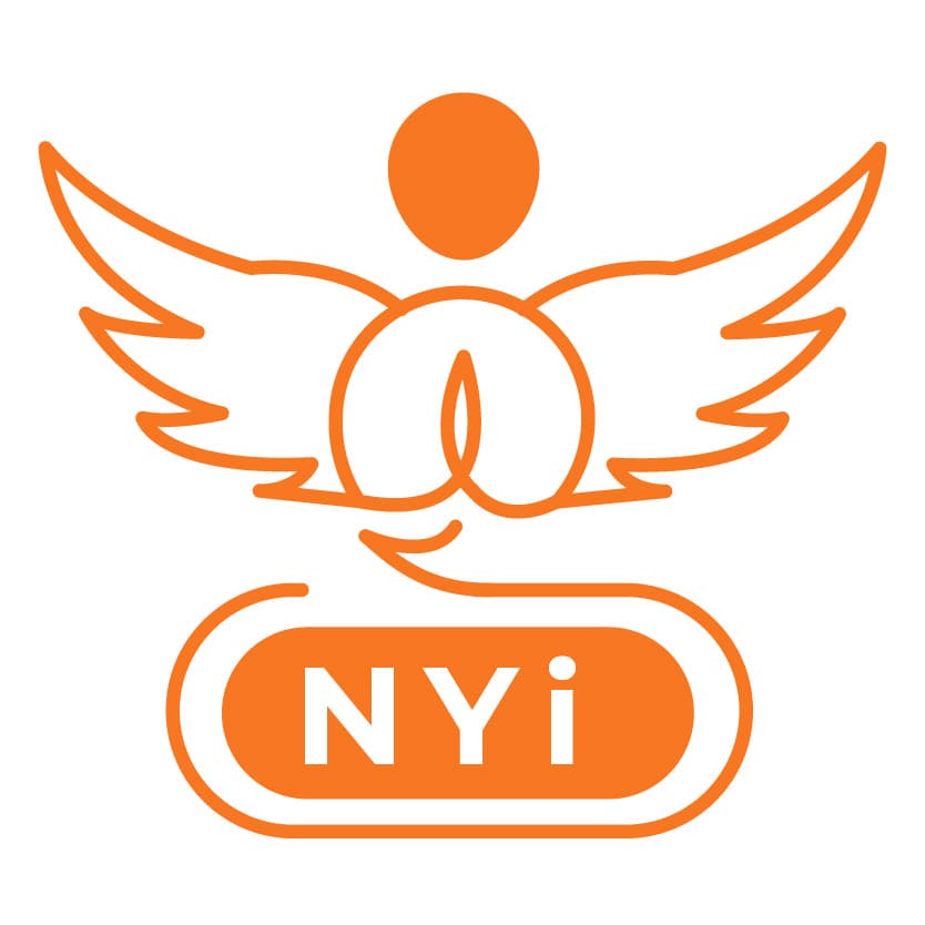 Nagendran Yoga International primary logo with yoga figure, wings, and sun symbol